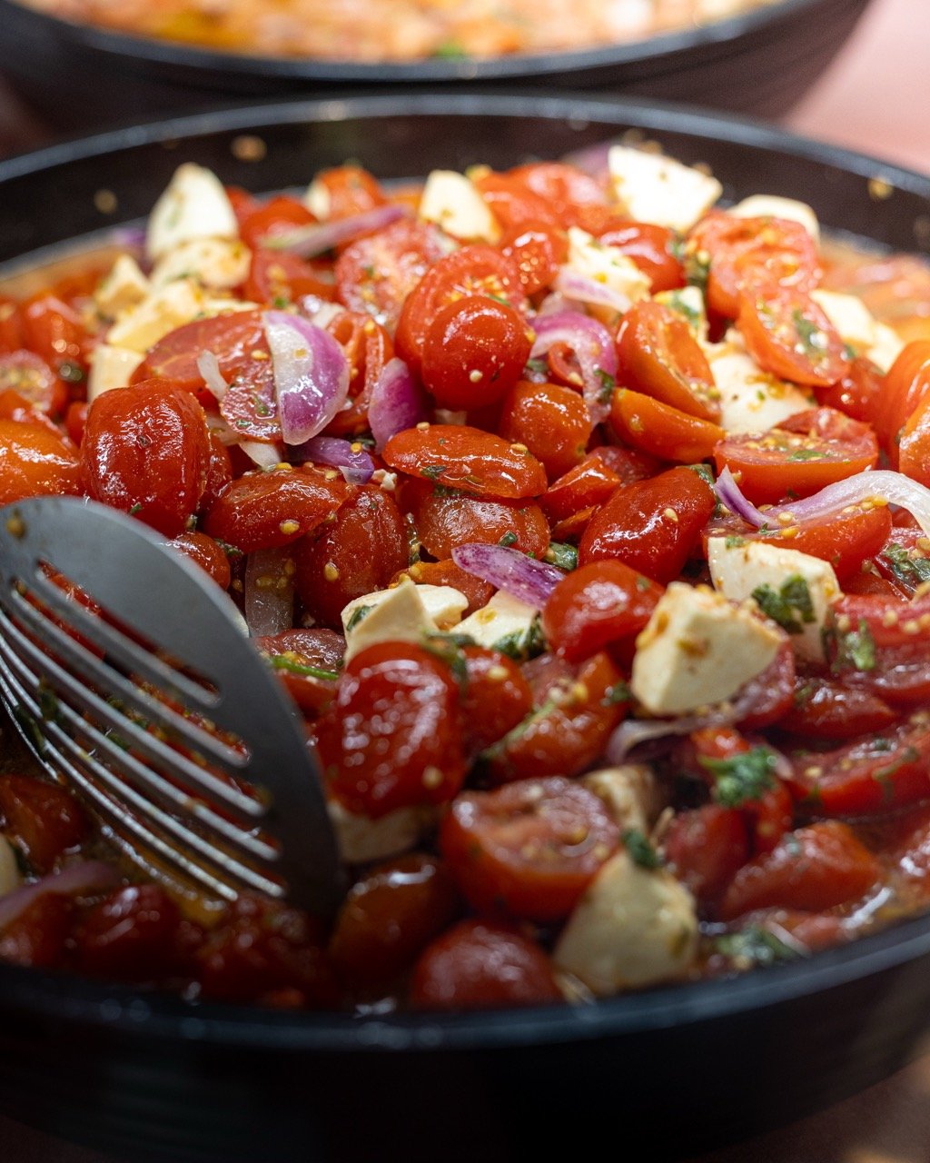 A fresh bruschetta platter.